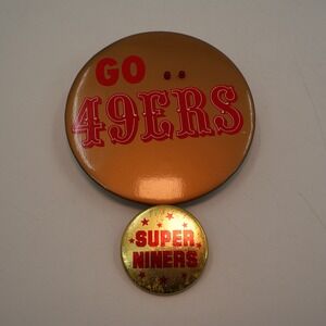 Papel San Francisco 49ers Button Pin Set Gold Light Up Sound Works Vintage